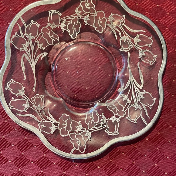 Sterling on Glass Presentation Plate, 8” - Picture 5 of 5